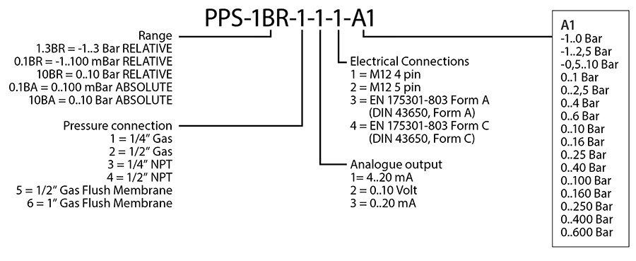 Pressure transmitters/bar PPS steel film